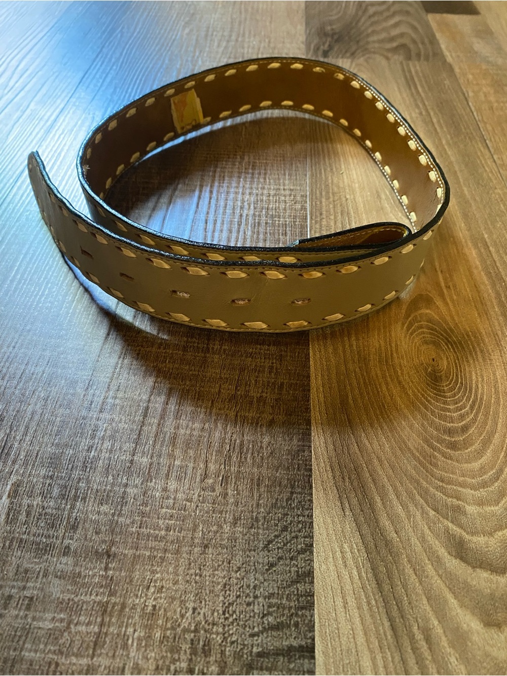 Tony Lama Tan Leather Belt with Contrast Stitching VINTAGE